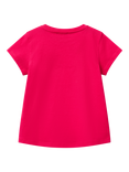 Benetton Kids' Cotton Sequin Embellished Short Sleeved T-Shirt , Fuchsia