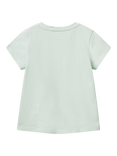 Benetton Kids' Cotton Sequin Sunglasses T-Shirt, Teal Green