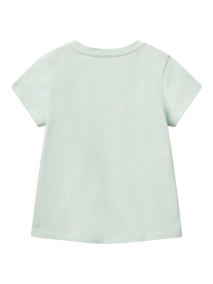Benetton Kids' Cotton Sequin Sunglasses T-Shirt, Teal Green - view 2, Teal Green