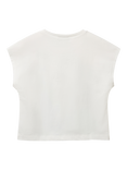 Benetton Kids' Cotton Sequin Tropical Fish T-Shirt, Offwhite