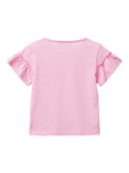 Benetton Kids' Cotton Ruffle Sleeve Starfish T-Shirt, Pink