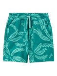 Benetton Kids' Cotton Fleece Leaf Print Shorts