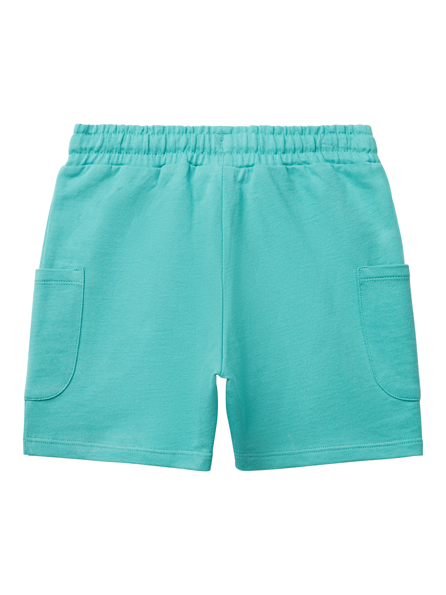 Product image 2 of 3, which shows Benetton Kids' Cotton Drawstring Cargo Shorts, Teal Green, 18-24 months