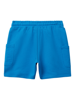 Benetton Kids' Cotton Drawstring Cargo Shorts - view 2, Blue