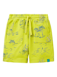 Benetton Kids' Cotton Fleece Palm Tree Print Shorts