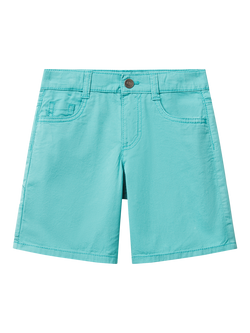 Benetton Kids' Cotton Five Pocket Shorts, Teal Green, Teal Green