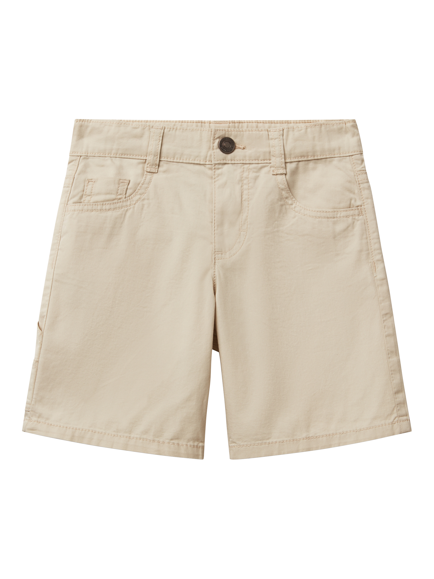 Product image 1 of 3, which shows Benetton Kids' Cotton Straight Shorts, Beige, 3-4 years