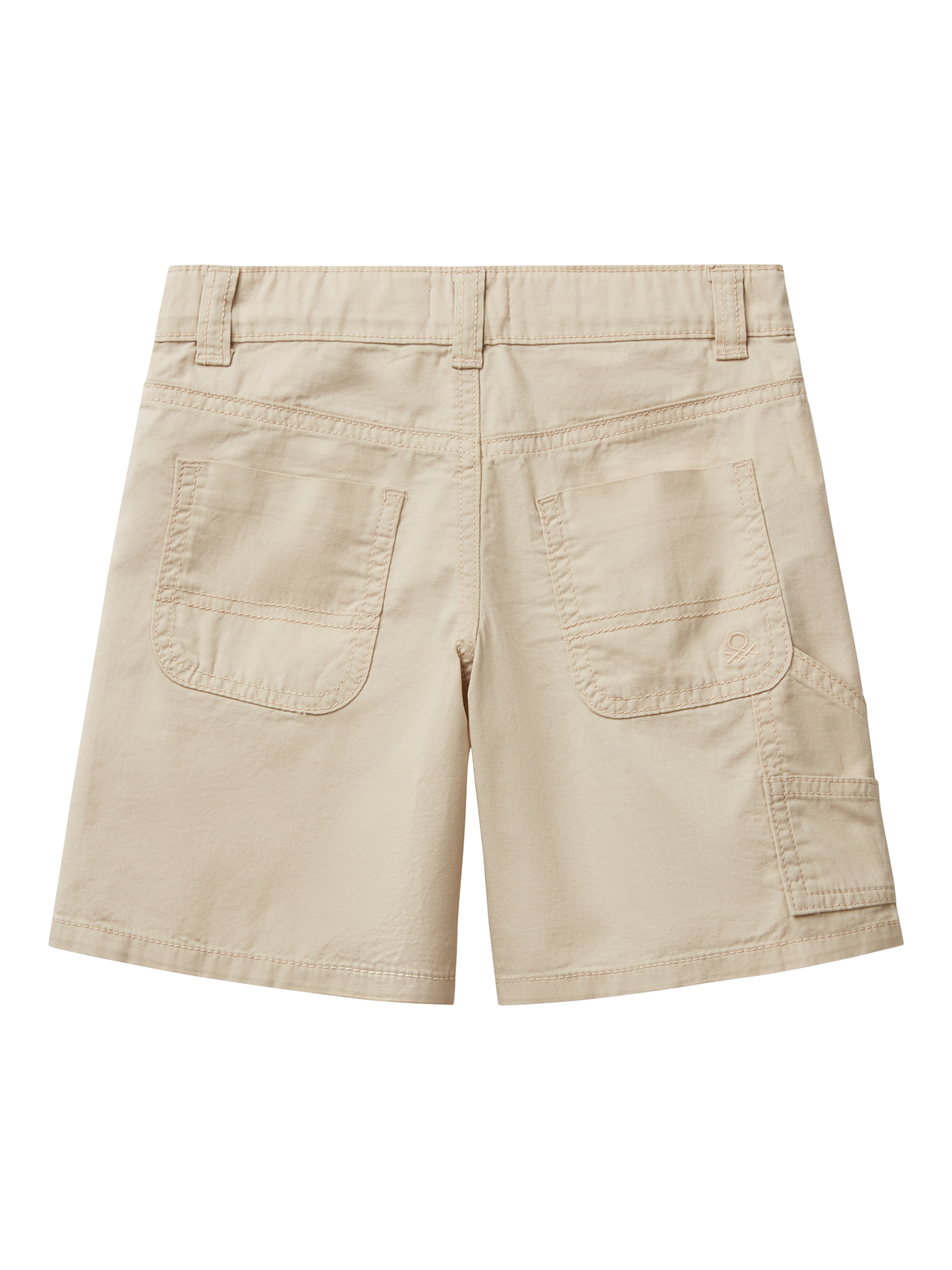 Product image 2 of 3, which shows Benetton Kids' Cotton Straight Shorts, Beige, 3-4 years