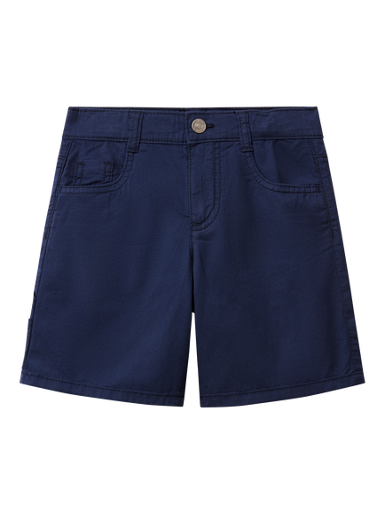 Benetton Kids' Cotton Straight Shorts, Night Blue