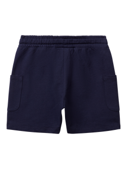 Benetton Kids' Cotton Drawstring Cargo Shorts - view 2, Night Blue