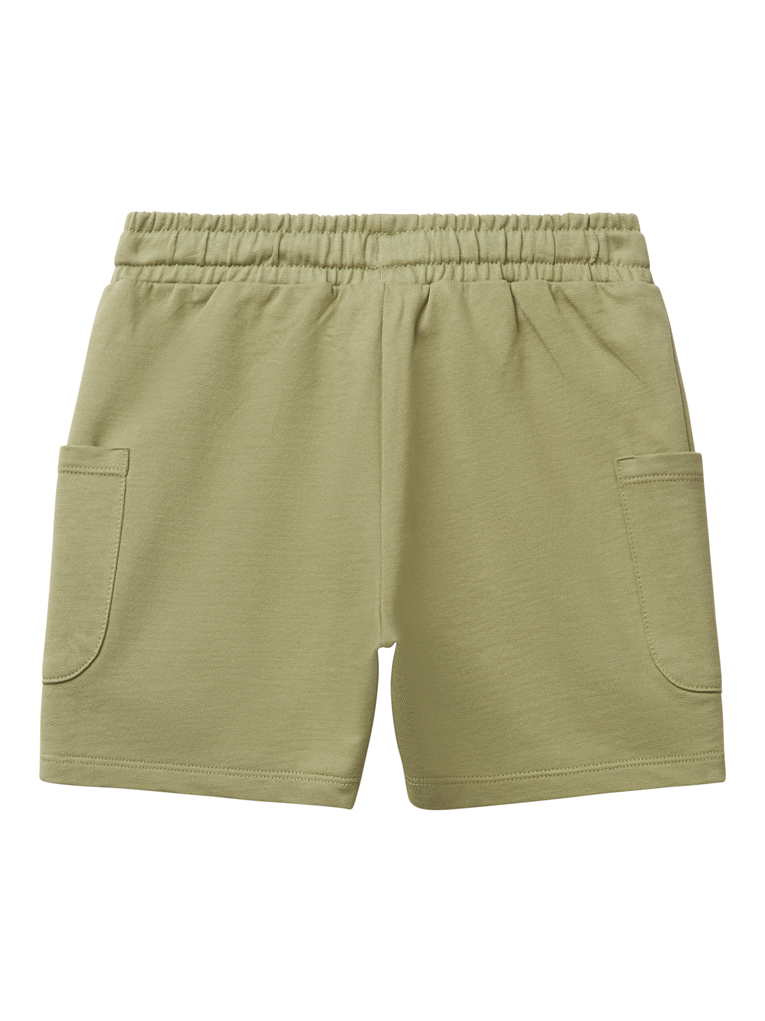 Product image 2 of 3, which shows Benetton Kids' Cotton Drawstring Cargo Shorts, Olive Green, 18-24 months