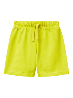 Benetton Kids' Cotton Drawstring Shorts, Lime