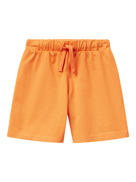 Benetton Kids' Cotton Drawstring Shorts, Apricot