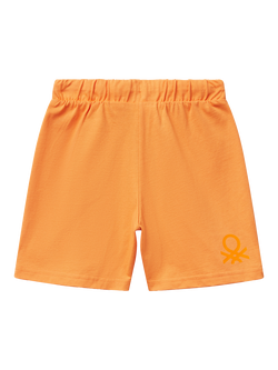 Benetton Kids' Cotton Drawstring Shorts - view 2, Apricot