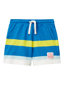 Benetton Kids' Cotton Striped Drawstring Shorts, Multicolor, Multicolor