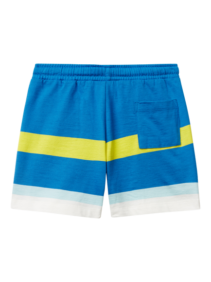 Benetton Kids' Cotton Striped Drawstring Shorts, Multicolor - view 2, Multicolor