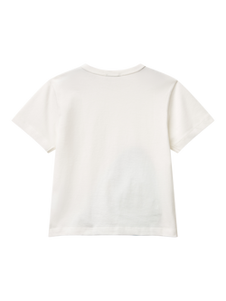 Benetton Kids' Cotton Zipped Shark T-Shirt, Off White - view 2, Off White