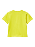 Benetton Kids' Cotton Zipped Submarine T-Shirt, Lime