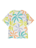 Benetton Kids' Cotton Short Sleeved Leaf Print T-Shirt, White/Multi