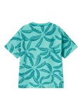 Benetton Kids' Cotton Short Sleeved Leaf Print T-Shirt, Multicolor