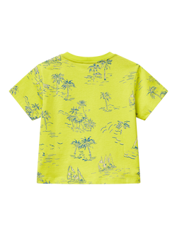 Benetton Kids' Cotton Tree and Boat Print T-Shirt, Multicolor - view 2, Multicolor