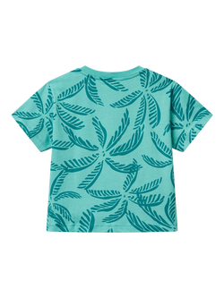 Benetton Kids' Cotton Leaf Print T-Shirt, Multicolor - view 2, Multicolor