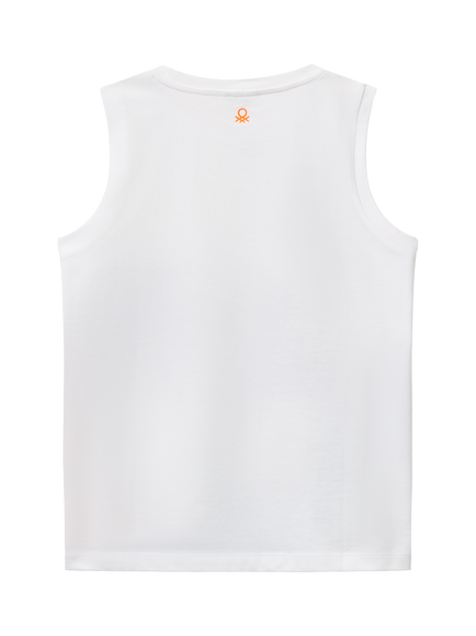 Benetton Kids' Cotton Sleeveless Surfing Print Tank Top, Multicolor - view 2, Multicolor