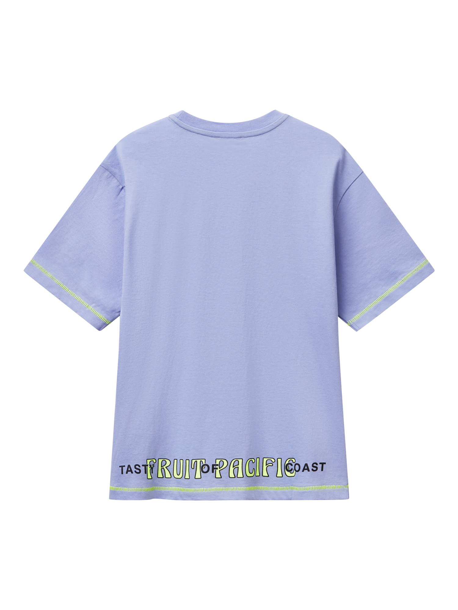 Product image 2 of 3, which shows Benetton Kids' Cotton Lemon Print T-Shirt, Periwinkle, 6-7 years
