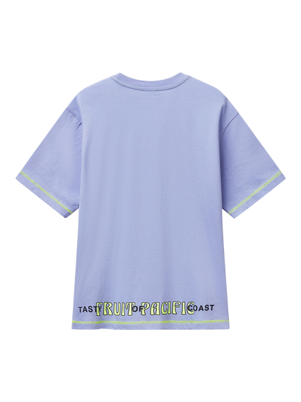 Benetton Kids' Cotton Lemon Print T-Shirt, Periwinkle - view 2, Periwinkle