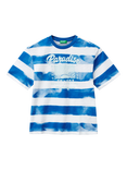 Benetton Kids' Cotton Oversized Striped Paradise T-Shirt, Multicolor