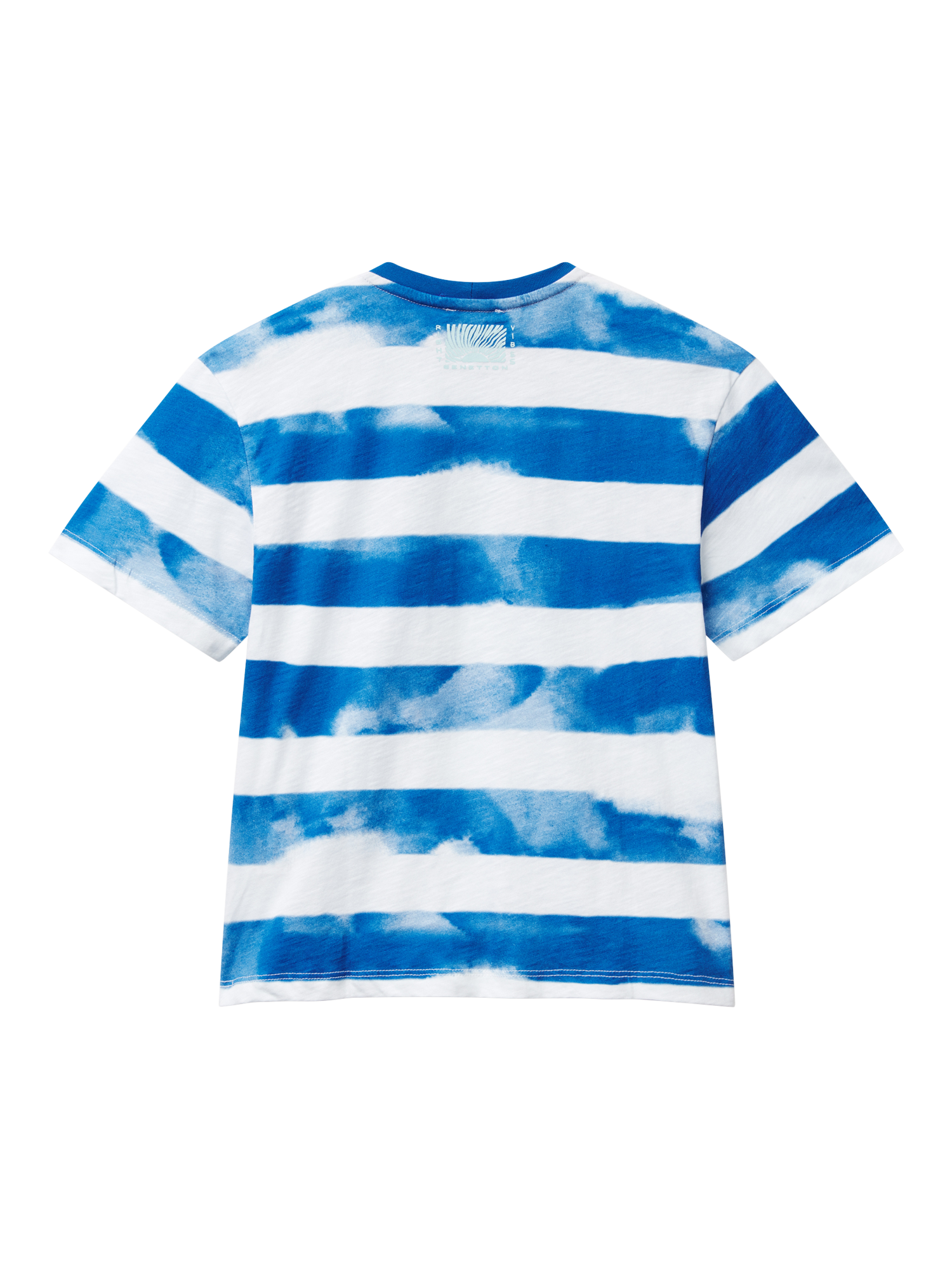 Product image 2 of 3, which shows Benetton Kids' Cotton Oversized Striped Paradise T-Shirt, Multicolor, 6-7 years