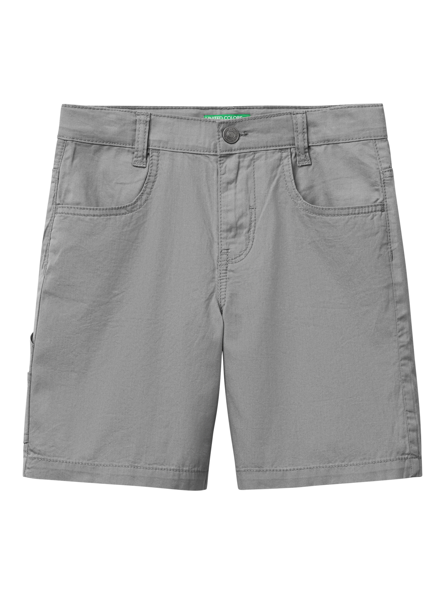 Product image 1 of 3, which shows Benetton Kids' Cotton Four Pocket Shorts, Medium Grey, 6-7 years