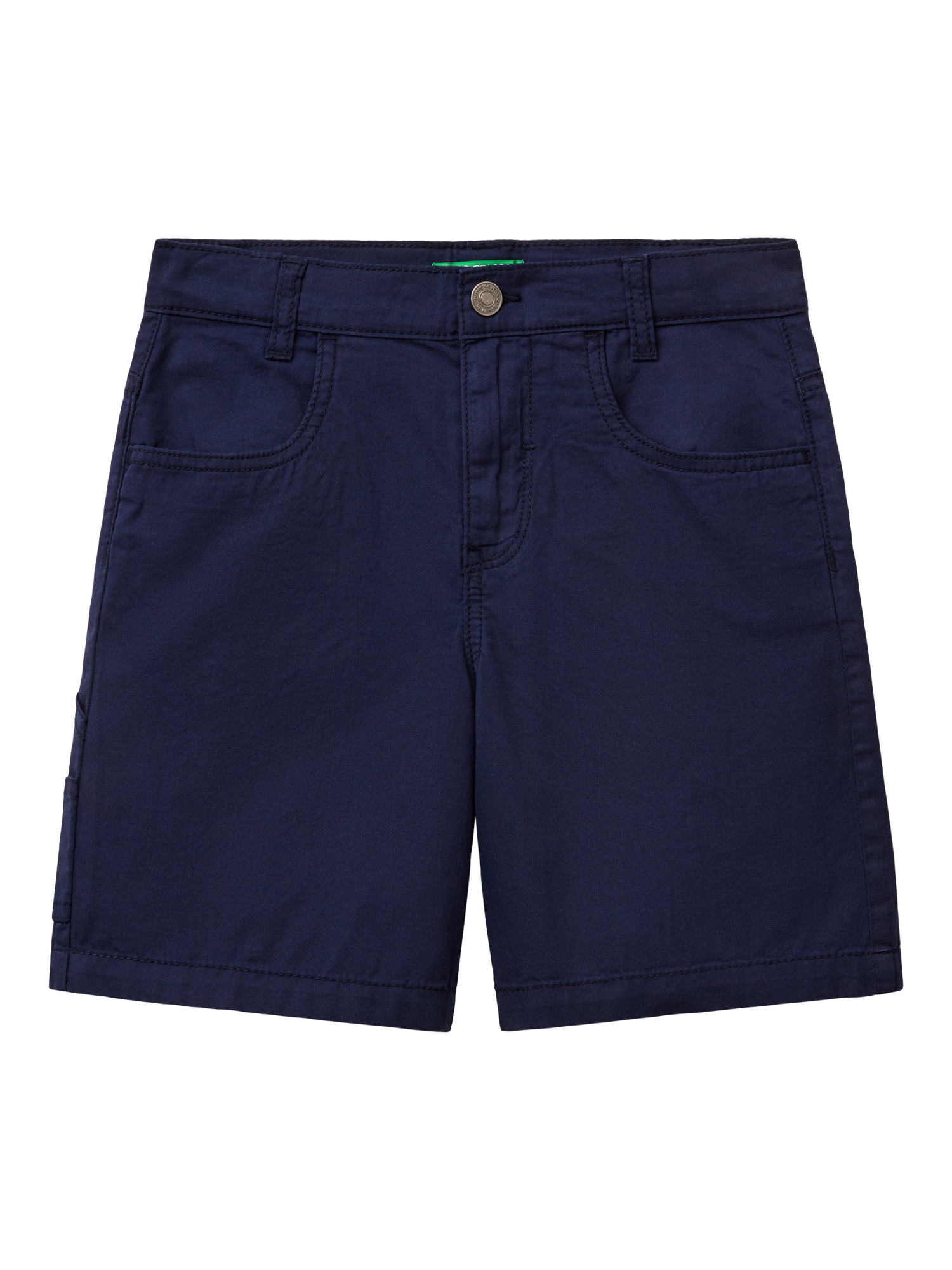 Product image 1 of 3, which shows Benetton Kids' Cotton Four Pocket Shorts, Night Blue, 6-7 years