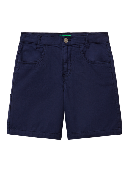 Benetton Kids' Cotton Four Pocket Shorts, Night Blue