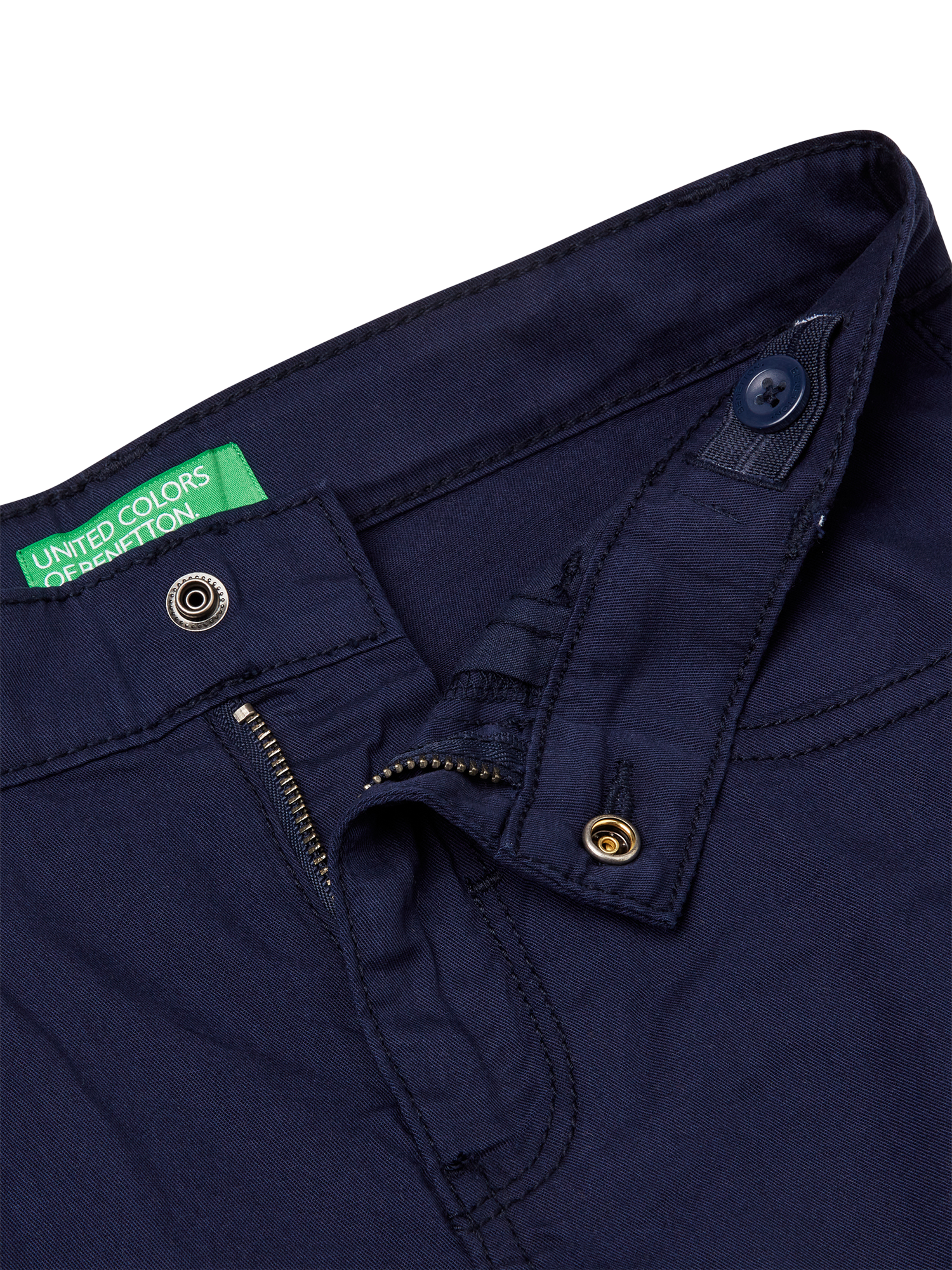 Product image 3 of 3, which shows Benetton Kids' Cotton Four Pocket Shorts, Night Blue, 6-7 years
