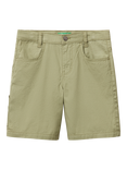 Benetton Kids' Cotton Four Pocket Shorts, Olive Green