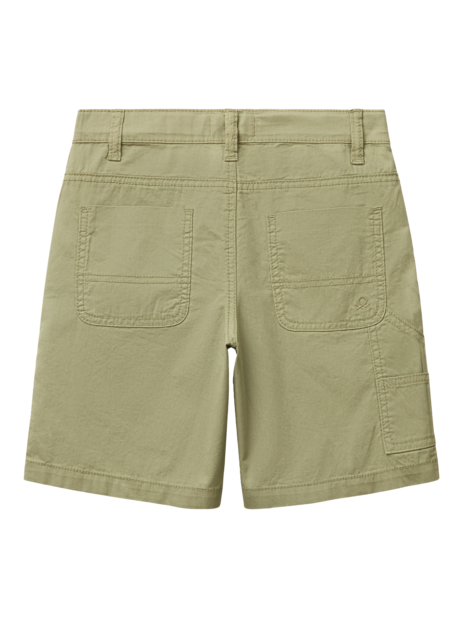 Product image 2 of 3, which shows Benetton Kids' Cotton Four Pocket Shorts, Olive Green, 6-7 years