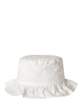 Benetton Kids' Broderie Anglaise Cotton Sun Hat, Optical White