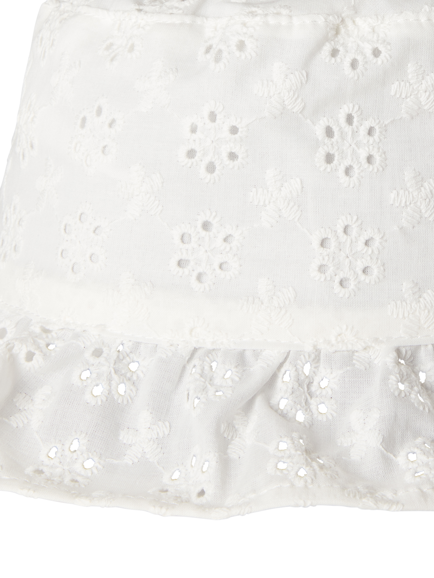 Product image 3 of 3, which shows Benetton Kids' Broderie Anglaise Cotton Sun Hat, Optical White, 3-4 years