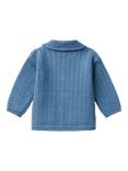 Benetton Kids' Cotton Blend Knitted Button Cardigan, Sugar Paper