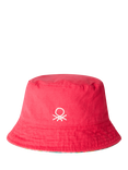 Benetton Kids' Reversible Cotton Bucket Hat, Fuchsia