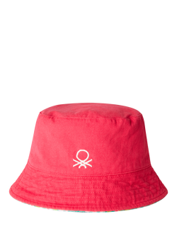 Benetton Kids' Reversible Cotton Bucket Hat, Fuchsia, Fuchsia