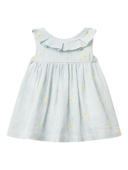 Benetton Baby Cotton Sleeveless Button Dress, Offwhite, Offwhite