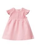 Benetton Baby Linen Blend Pleated Cap Sleeve Dress