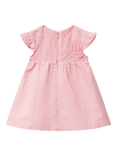 Benetton Baby Linen Blend Pleated Cap Sleeve Dress