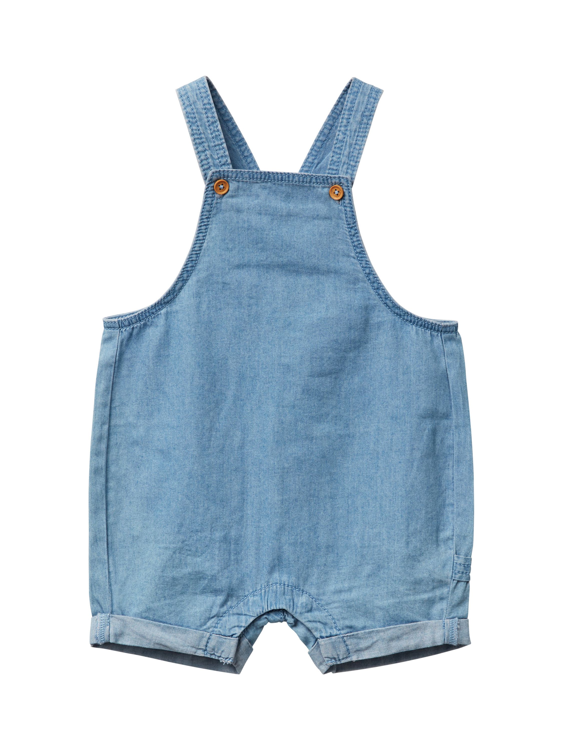 Product image 1 of 4, which shows Benetton Baby Cotton Dungarees, Denim, 1-3 months