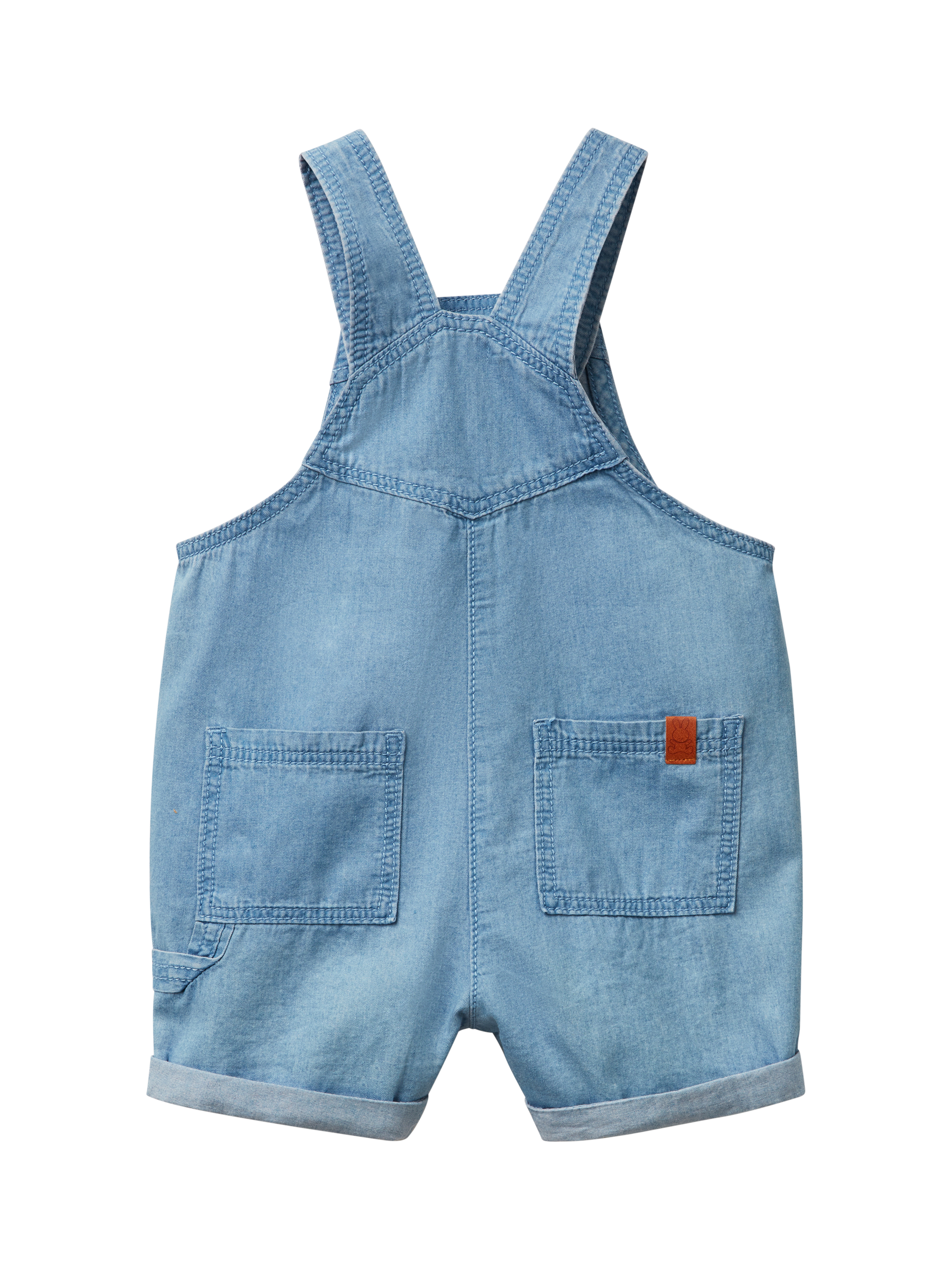 Product image 2 of 4, which shows Benetton Baby Cotton Dungarees, Denim, 1-3 months