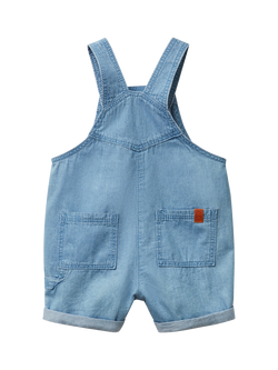 Benetton Baby Cotton Dungarees, Denim - view 2, Denim