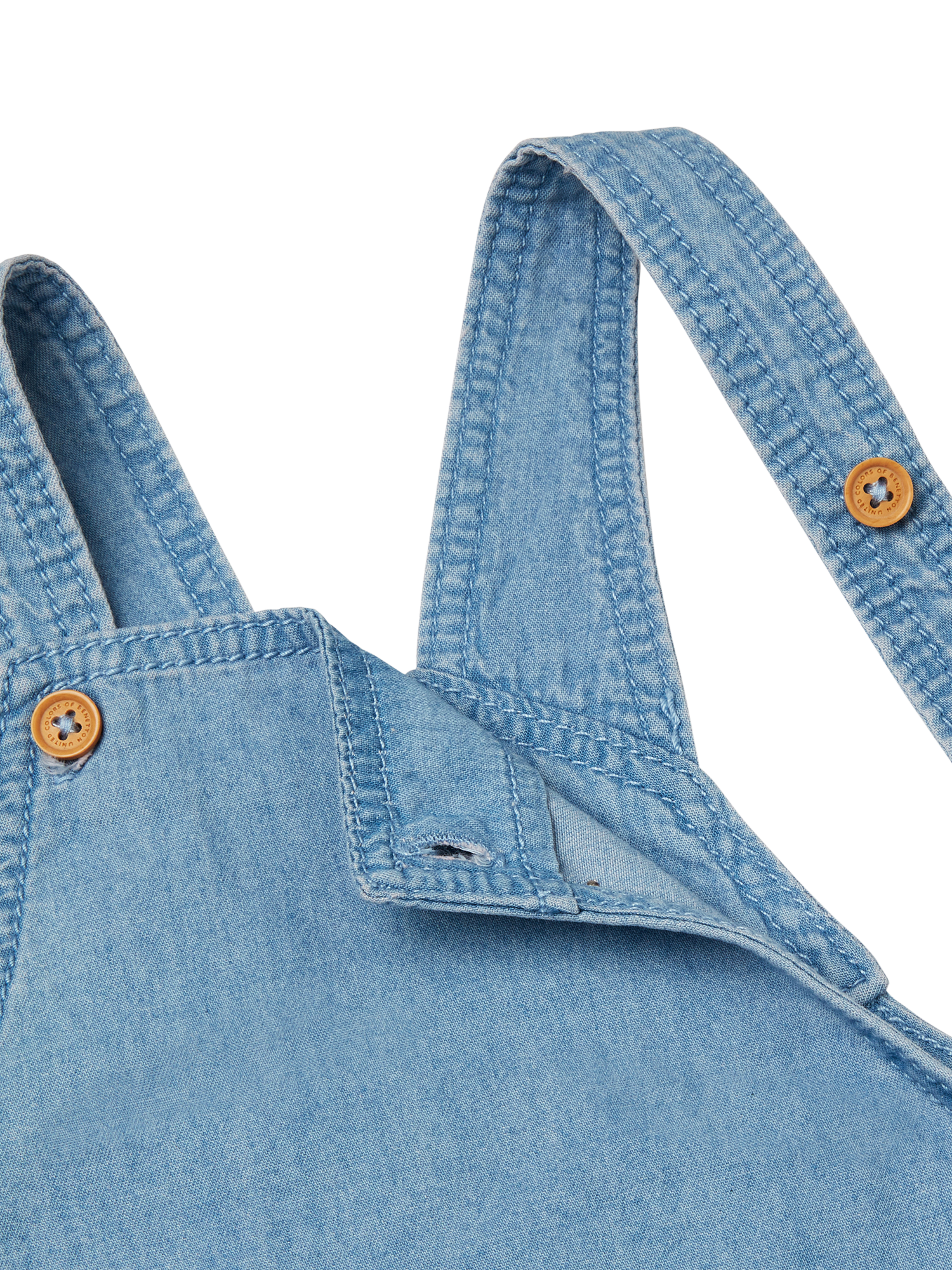 Product image 4 of 4, which shows Benetton Baby Cotton Dungarees, Denim, 1-3 months