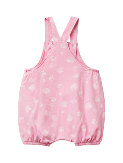 Benetton Baby Cotton Seashell Print Dungarees, Pink - view 2, Pink